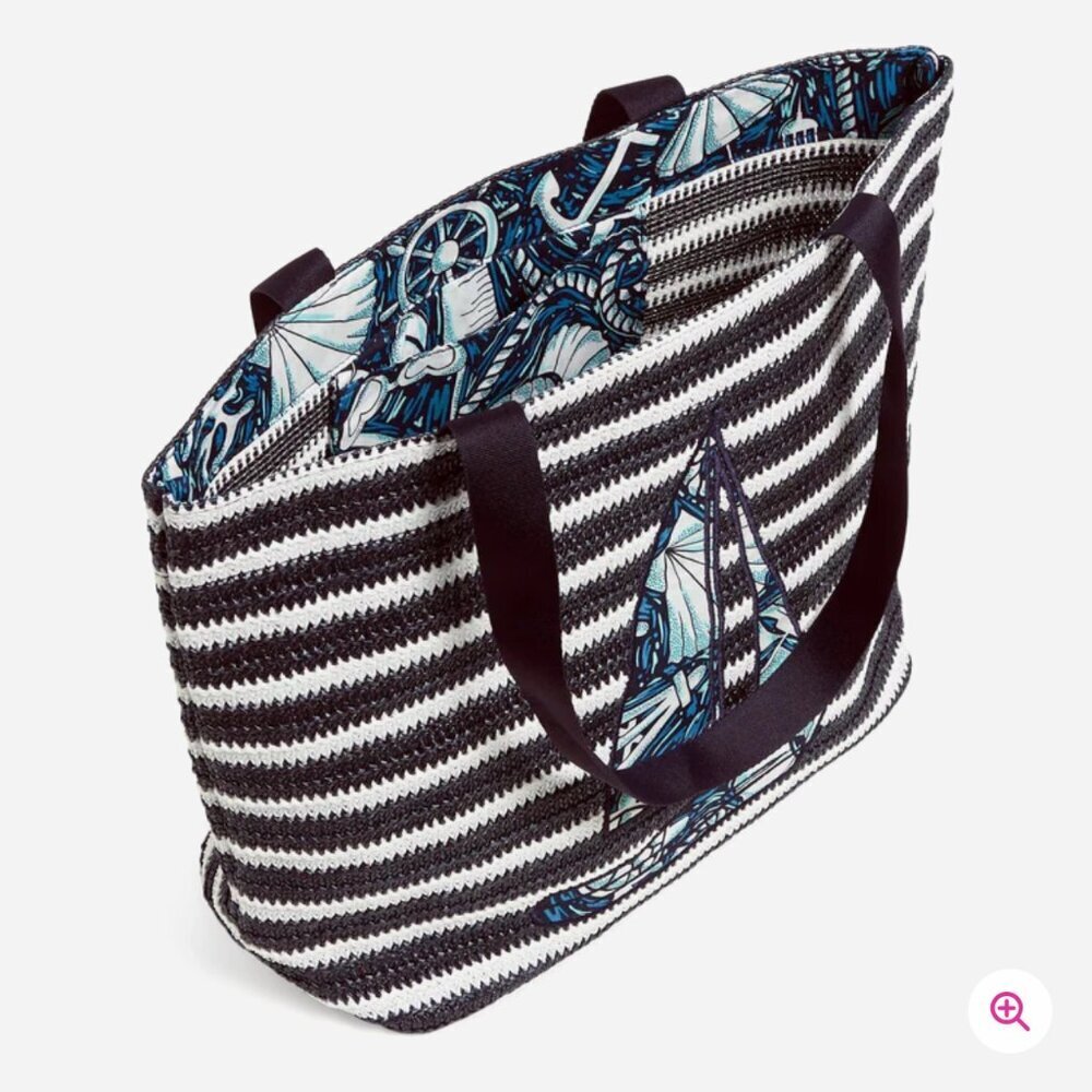 Vera Bradley Straw Tote Bag Shore Enough NWT - Picture 3 of 6